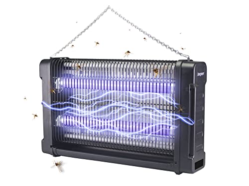 Beper P206ZAN020 Elektrischer Fliegengitter 20 W schwarz außen und innen, UV-Licht, abnehmbares Insekten-Tablett, Aufhängungskette, Insektenvernichter und andere Insekten, Mosquito Insect Killer
