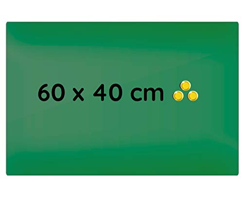 Lüllmann Memoboard Glas Magnettafel 60x40x0,4cm Glastafel Glasboard Whiteboard Wandtafel Magnet-Board (607412 Glastafel 60x40x0,4cm, grün)