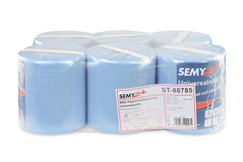 Semy Top ST-88785 Handtuchrolle, 2-lagig, 20 cm, Blau (6-er Pack)