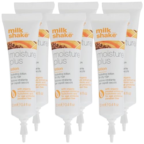 Milkshake Shake Moisture Plus Lotion 6 x 12 ml Feuchtigkeitscreme für trockenes Haar mit Papaya Extrakt und Integrity 41