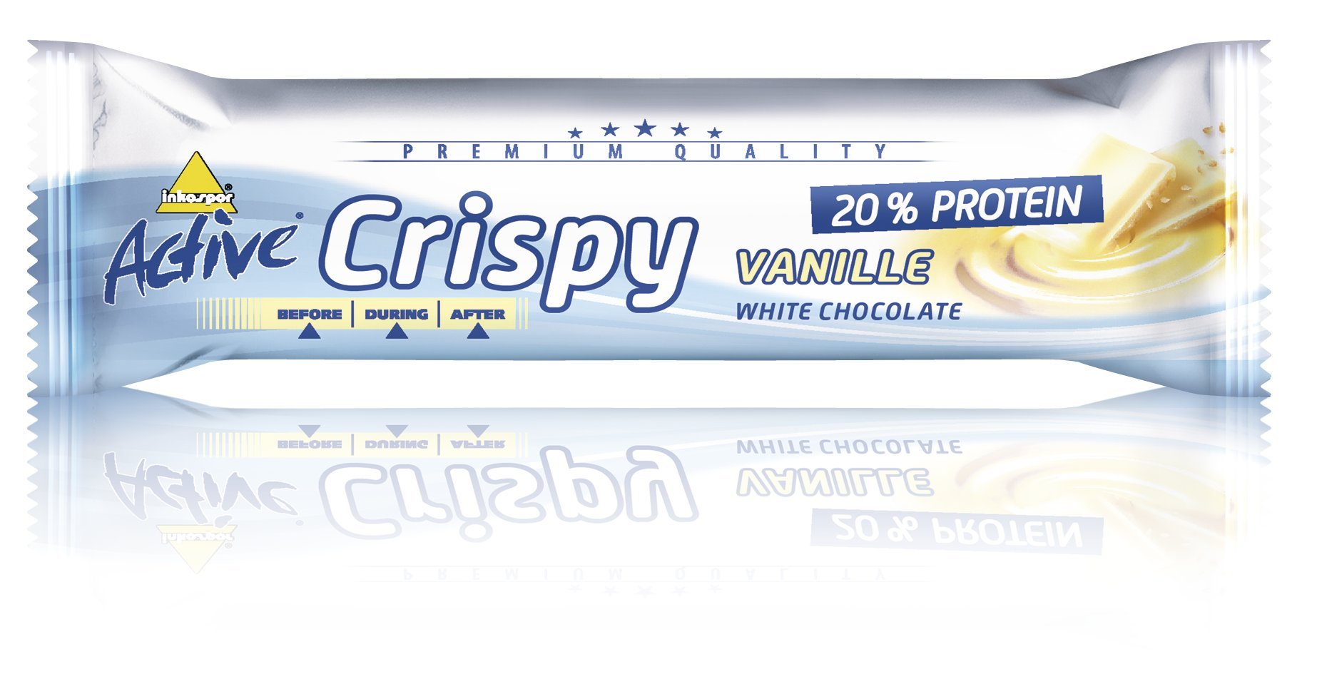 Active Crispy white chocolate Riegel, Vanille, 24 x 35g