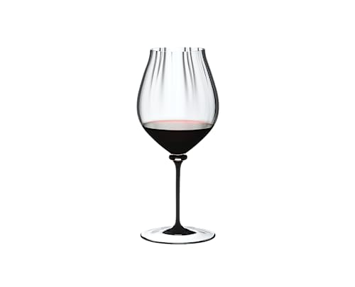 Riedel Fatto A Mano Performance Pinot Noir Weinglas, 1 Stück, schwarzer Stiel