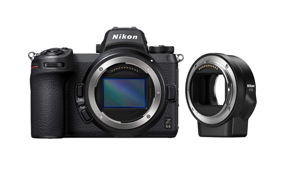 Nikon Z 6II Spiegellose Vollformat-Kamera mit Nikon FTZ-Adapter (24,5 MP, 14 Bilder pro Sekunde, Hybrid-AF, 2 EXPEED-Prozessoren, doppeltes Speicherkartenfach, 4K UHD Video mit 10-Bit-HDMI-Ausgabe)