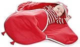 Wallaboo Einschlagdecke Universal für Babyschale, Autokindersitz, für Kinderwagen, Buggy, Babybett, Schönen Blumenform, Baumwolle, 90 x 70 cm, 0 - 12 Monaten, Farbe: Rot, BCA.0118.5601