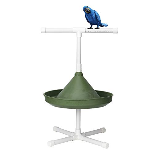 Vogeldusche Barsch,Multifunktions Klapp Vogel Papagei Stand Halterung Futternapf Duschstange Spielzeug Bowl(a)