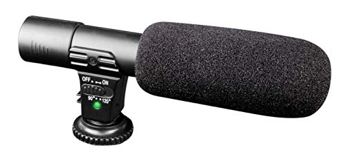 digipower Shotgun Mikrofon, unidirektionales Kondensatormikrofon für DSR- und Videokameras sowie Smartphones, mit Mikrofonschaumabdeckung, 3,5mm Klinke, für Videos, Podcasts, Gesang und Vlogging