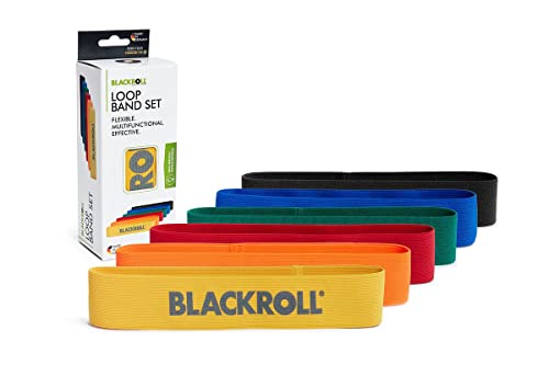 BLACKROLL Loop Band - Fitnessband Trainingsband Gymnastikband Sportband mit 6 Dehnbarkeiten in gelb, orange, rot, grün, blau und schwarz
