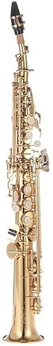 Gerades Messing-Sopran-Saxophon-Saxophon B-B-Flaches Holzblasinstrument Natürliche Muschelschlüssel-Schnitzmuster mit Tragetasche