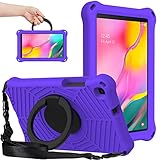 Heavy Duty Rugged Schocksicherheit for Samsung Galaxy Tab A 8.0 2019 SM-T290/T295 Kinder - Tropfenleichter Leichtgewicht Eva Fall, 360-Grad-rotierende Multifunktions-Griff-Kickstand (Color : Purple)