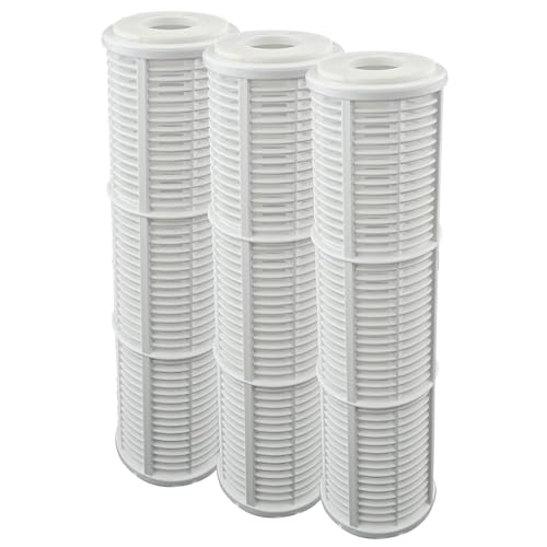 FILTROTECH Filtereinsatz für Vorfilter Gartenpumpe waschbare Ersatzkartusche 10 Zoll Sandfilter für Hauswasserwerke (Dreierpack)