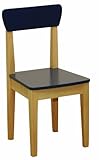 roba Kinderstuhl, Stuhl mit Lehne für Kinder, Holz natur und blau lackiert, HxBxT: 59x29x29 cm, Sitzhöhe 31 cm