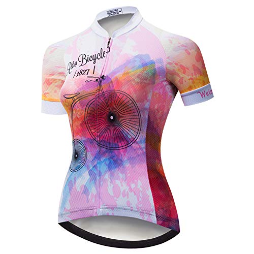 weimostar Radfahren Jersey Frauen Kurzarm Fahrrad Shirts Team Fahrradjacke Mountainbike Kleidung Enge Tops