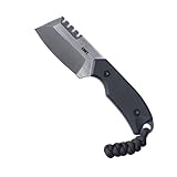 Columbia River Knife & Tool CRKT Razel Kompaktes Messer mit fester Klinge: Everyday Carry Plain Edge, D2 Blade Steel with Veff Flat Top Serration, G10 Handle w/Pocket Carry Sheath 4036