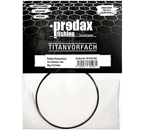 Predax 0,21mm 5kg Titanvorfach 1x1-4m Titanschnur für Spinnvorfächer, Spinnmontage, Raubfischschnur, Schnur, Stahlvorfach, Hechtvorfach