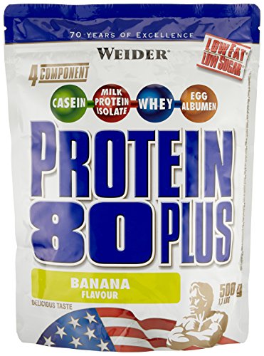 Weider Protein 80 Plus Beutel 2er Pack, Banane, 2 x 500 g (1 x 1 kg)