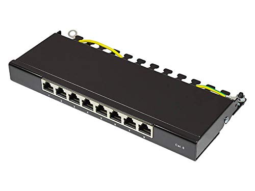 Good Connections GC-N0080 Desktop Patch Panel "(0,5HE), "Cat. 6 - 8-Port" tiefschwarz