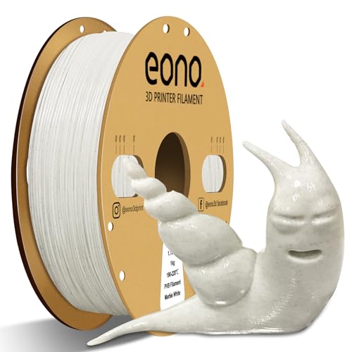 Eono Glitzer Weiß PVB-Filament 1,75 mm für 3D-Drucker und 3D-Stift 1 kg (2,5 lbs), Drucken so einfach wie PLA-Filament, kann mit Alkohol poliert werden, um eine glatte Oberfläche zu erhalten