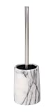 WENKO WC-Garnitur Onyx Marmor - WC-Bürstenhalter, Marmor, 10 x 41 x 10 cm, Weiß