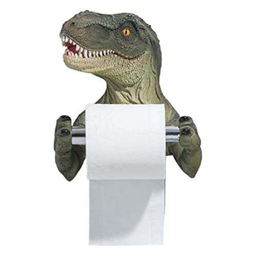 YUYAN 3D-Dinosaurier-Rollen-Papierhalter, Wandmontage, Toilettenpapierhalter, Tyrannosaurus-Dekor, Dinosaurier-Toilettenpapierhalter