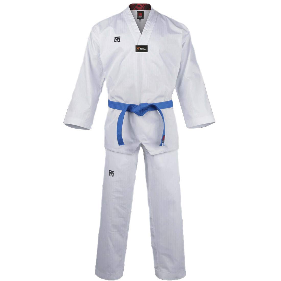 Mooto Korea Taekwondo Basic 4.5 Uniform Weißer Hals WT Logo TKD Kampfsport MMA Karate, Jiu-Jitsu, Kickboxen (160(Height:160~169cm)(5.24~5.54ft))