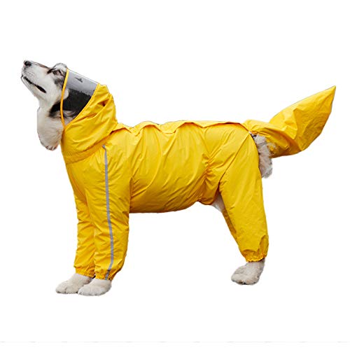 SIQI Pet Supplies Hunde-Regenmantel für Vierbeiner, für große Hunde, wasserdicht, Golden Retriever, Größe M und L, Gelb