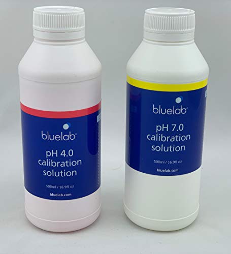 Bluelab pH 4.0 + 7.0 500ml Eich-Flüssigkeit Kalibrier-Lösung für Mess-Geräte pH-Elektroden Puffer-Kit Wert-Tester Prüfer (500ml, PH 4.0 + 7.0)