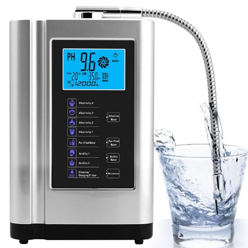 Wasseraufbereitungsmaschine, Wasserionisator, biszu -500 mV ORP, pH 3,5–10,5, alkalisches Wasserfiltrationssystem für zu Hause, 7 Wassereinstellungen/automatische Reinigung/intelligente Stimme,Silver