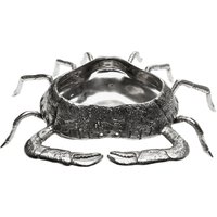 Kare Design Schale Crab, dekorative Dekoschale als Krabbenskulptur, Accessoire Esszimmer, große Obstschale, silber (H/B/T) 17x69x53cm