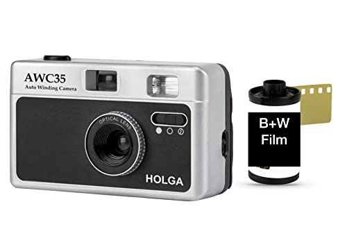 Holga 35mm Kleinbild Automatik Motor Kamera Set incl. Schwarz/Weiß Film + Batterie
