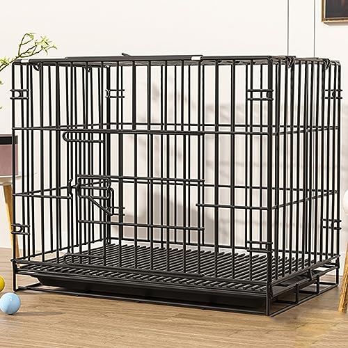 Indoor-Katzenkäfig, abschließbare Habitat-Box mit Tablett und Hängematte, for Zuhause, doppelschichtiger Freiraum, zweistöckiges Katzenhaus, Katzenbedarf ( Color : Black , Size : W35xL52xH42cm/W12.9xL