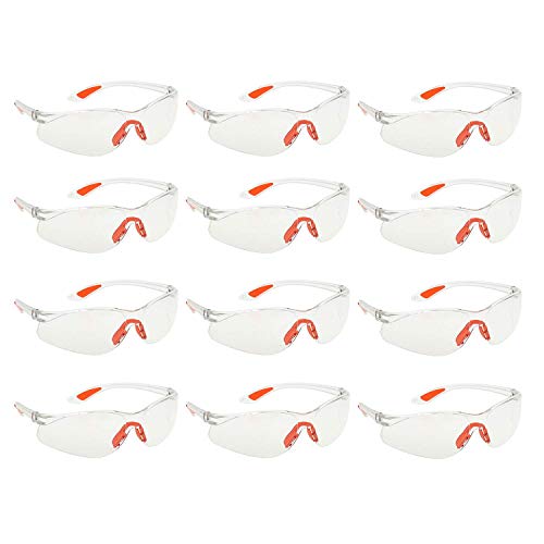 12 Schutzbrillen für die Augen, mit transparenten Kunststoffgläsern