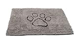 Dog Gone Smart Dirty Dog Fußmatte, Mikrofaser, super saugfähig, maschinenwaschbar, mit Rutschfester Unterseite, klein, grau