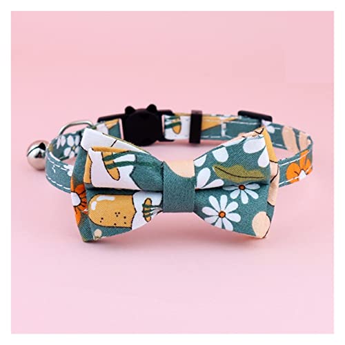 Hundehalsband, Haustier-Fliege, Blumen-Schleifen-Welpenhalsband, niedliches bedrucktes Fliege-Haustierhalsband, modisches verstellbares Halsband mit Glocke, Haustier-Hundehalsband, Halsband, Haustier