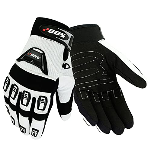 Motorradhandschuhe Fahrrad Sport Gloves Sommer Motorrad Handschuhe XS-3XL (Weiß, 3XL)
