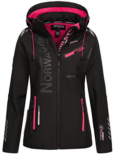 Geographical Norway Damen Softshelljacke Reine Black/Fluo pink XL