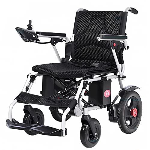 Bueuwe Rollstuhl Elektrisch Faltbar Leicht Elektrorollstuhl, Elektrischer Rollstuhl für die Wohnung und den Außenbereich, Elektrische Rollstühle mit 24V 12A-Batterie, Gewicht 28 kg