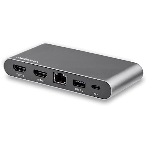 Startech.Com Adatattore Multi-Porta USB-C per Doppio Monitor, 2 X 4K HDMI, 2 Porte USB-A, 100W Pd 3.0, Gbe