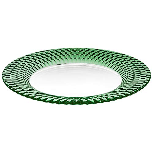 Villeroy & Boch 11-7309-0803 Boston col. Platzteller Green, filigran gestalteter, formschöner Speiseteller mit grünem Akzent, Kristallglas