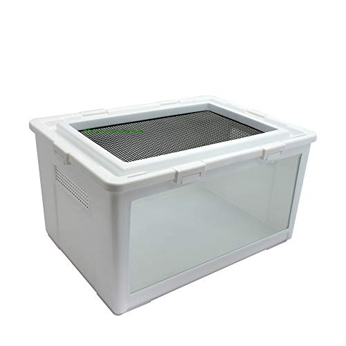 Reptilien Box aus Kunststoff mit Glasscheibe 50x35,5x27 cm, Kükenaufzuchtbox, Transportbox, Aufzuchtkäfig