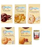 Mulino Bianco Testpaket Kekse Canestrini - Gemme - Chicche - Cuor di Mela - Settembrini , cookies biskuits 3x200g 2x 300g + Italian Gourmet polpa 400g