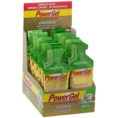 Power Gel ORIGINAL mit Kohlenhydraten, Maltodextrin, Natrium + 50 mg Koffein | Kohlenhydrat Gels ohne Konservierungsstoffe | Gel Vegan - GREEN APPLE 24 x 41 g