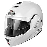 AIROH Unisex – Erwachsene REV 19 Helmet, Color White Gloss, XL