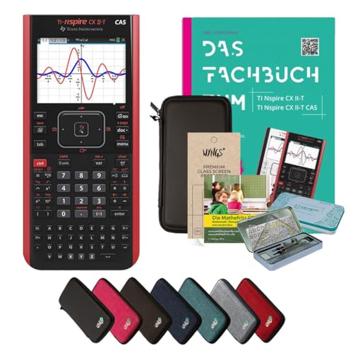 Texas Instruments Streberpaket: TI Nspire CX II-T CAS + SafeCase Schutztasche + erweiterte Garantie + Ladekabel + Schutzfolie + Lern-CD (auf Deutsch)