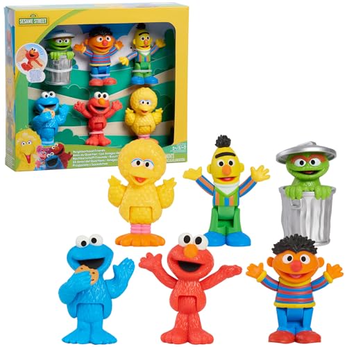 Just Play Sesame Street Neighborhood Friends 6-Pack, Kids Toys for Ages 3 Up by