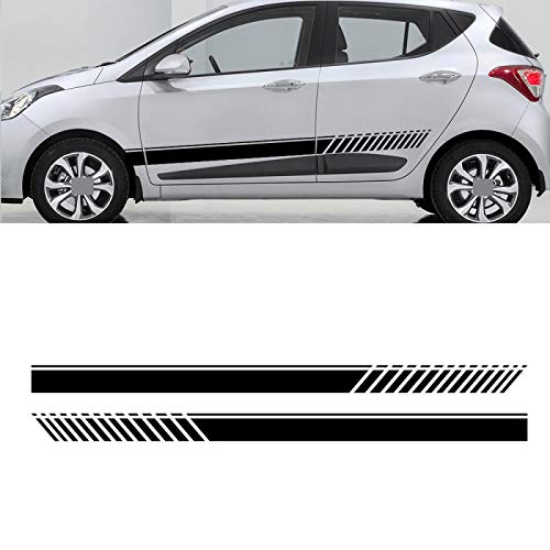 ZZMOQ Autoaufkleber Für Hyundai I10, 2PCS Auto beidseitige Dekoration Grafik Vinylstreifen Autoaufkleber Tür Seitenrock Aufkleber für   Racing Außenzubehör Autoaufkleber