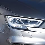 GLZHJ Passend für Audi A3 2017~2019 HD Auto Scheinwerfer Schutzfolie Tönung Wrap Vinyl Rauch Schwarz Transparent TPU Aufkleber Dekor Folie