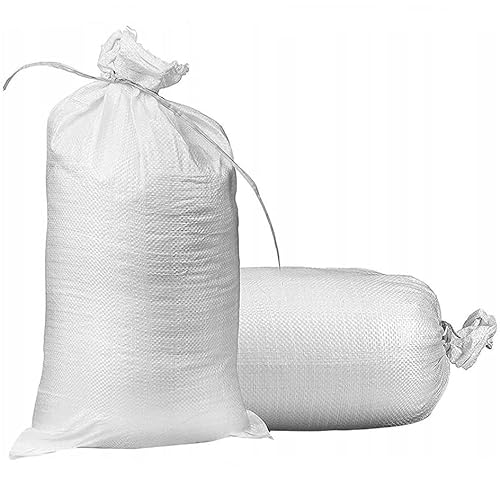 rg-vertrieb Getreidesäcke PP Bändchengewebesäcke Erntesack Kartoffelsack Weiß Transportsack Lagersack Sandsäcke (60 x 105 cm - 100 Stück)
