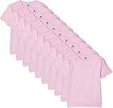 Fruit of the Loom Jungen Regular Fit T-Shirt Kids 10 Pack T-shirt, Pink (Light Pink 52), 7-8 Y (Herstellergröße: 7-8 Y)