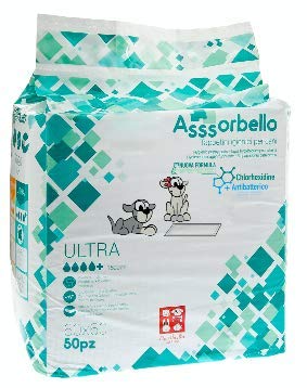 Ferribiella Ultra saugfähige Hundematte mit Chlorhexidin antibakteriell desinfizierend 60 x 60 cm, 50 Stück für Hunde in Katzen