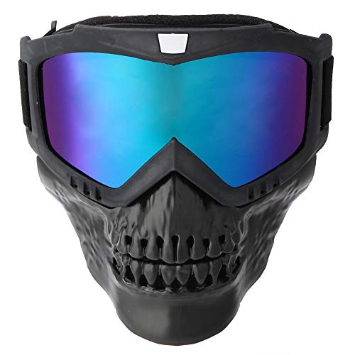Demeras Motorradbrille Abnehmbare Gesichtsmaske Abnehmbare Motorradbrille Helmmaske für Skisport Motorradrennen(Farbe)